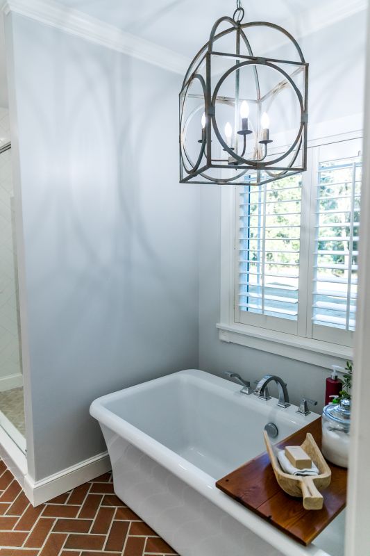 Bathroom with Statement Lighting